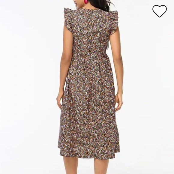 Navy with flower print midi dress - Picture 5 of 5